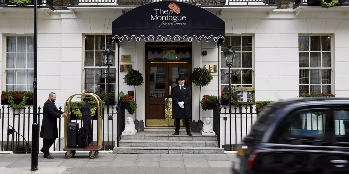 Exterior of The Montague on The Gardens hotel in London