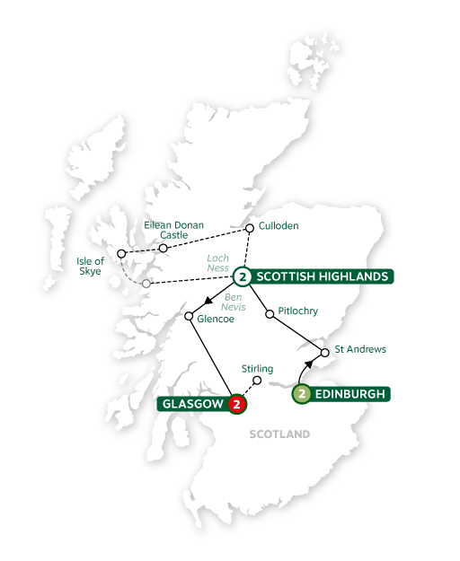 tourhub | Brendan Vacations | Best of Scotland Winter 2024/2025 | Tour Map