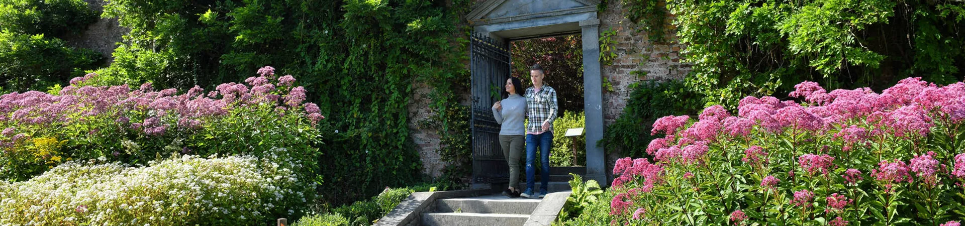 Couple exploring Mount Congreve Gardens