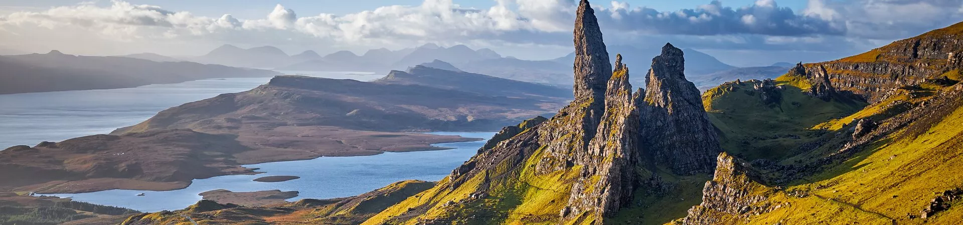 View over Old Man of Storr on Isle of Skye in Scotland